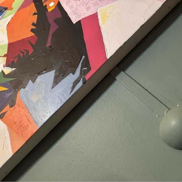 Hand painted and textured geometric Mac Miller painting. - Picture 4 of 4